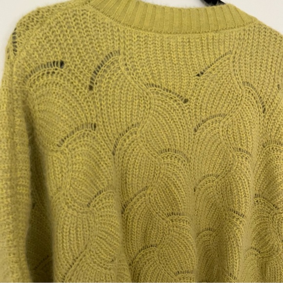 Kori American Plus Xl green mustard yellow oversized cable knit sweater - Picture 10 of 10
